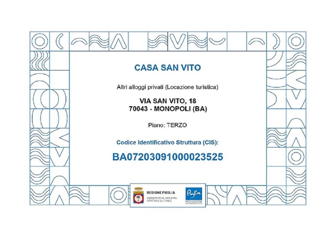Casa San Vito Lägenhet Monopoli Exteriör bild
